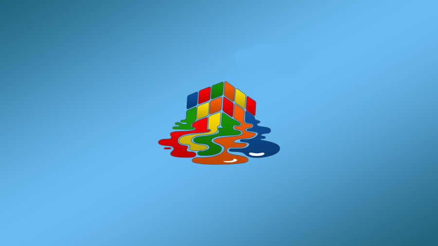 Melting Rubiks Cube Illusion Wallpaper