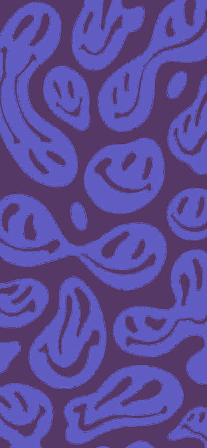 Melting Smiley Face Pattern Wallpaper