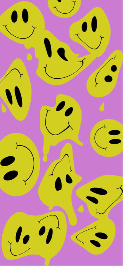 Melting Smiley Faces Pattern.jpg Wallpaper