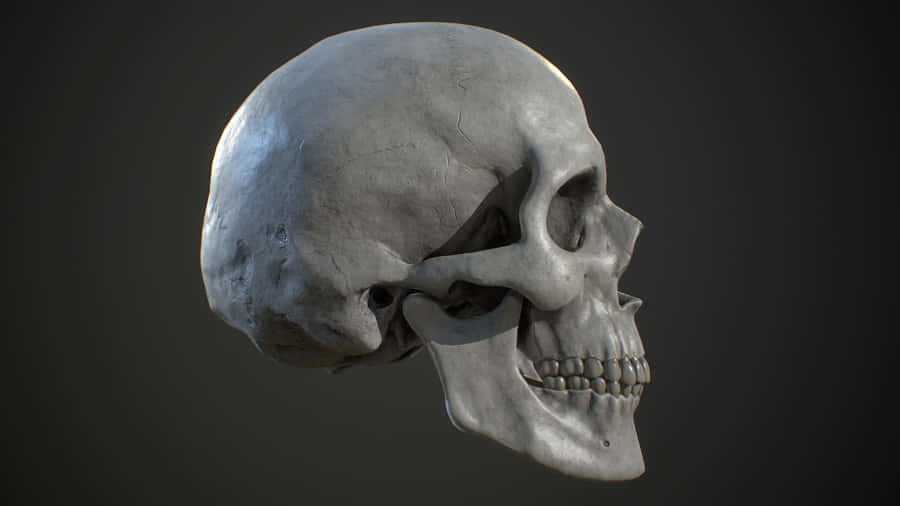 Menacing 3d Skull With Glowing Eyes Wallpaper