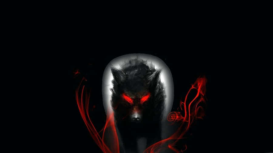Menacing Dark Wolf Wallpaper