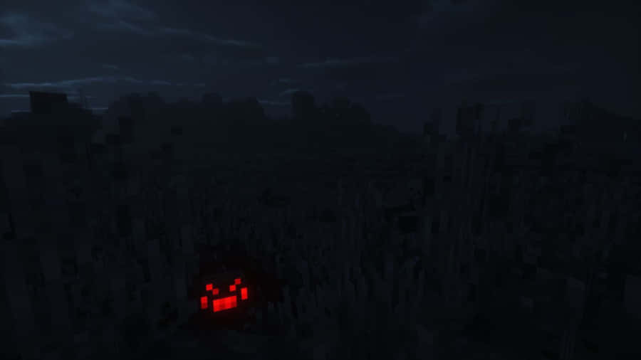 Menacing Minecraft Spider Lurking In The Shadows Wallpaper