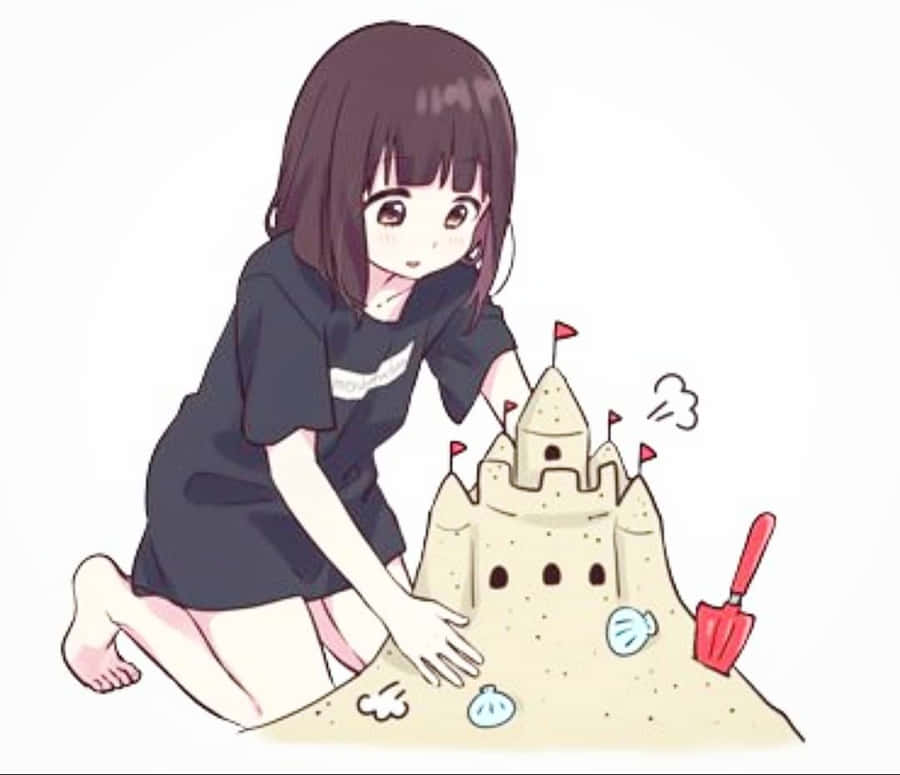 Menhera-chan Showing Her Cute And Cool Side In An Anime-inspired Illustration Wallpaper