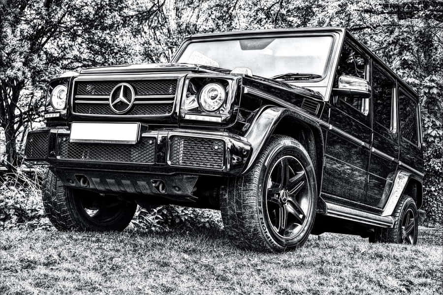 Mercedes Benz G Wagon Blackand White Wallpaper