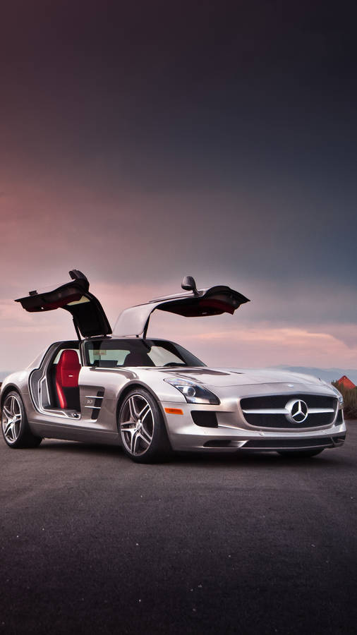 Mercedes Benz Gull-wing Doors Iphone Wallpaper