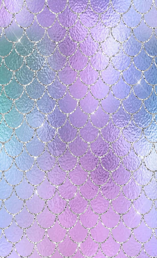 Mermaid Glitters Pattern In Silver Wallpaper