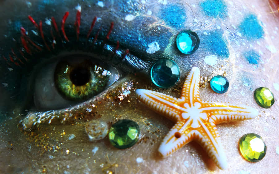 Mermaid Inspired Eye Makeup Wallpaper