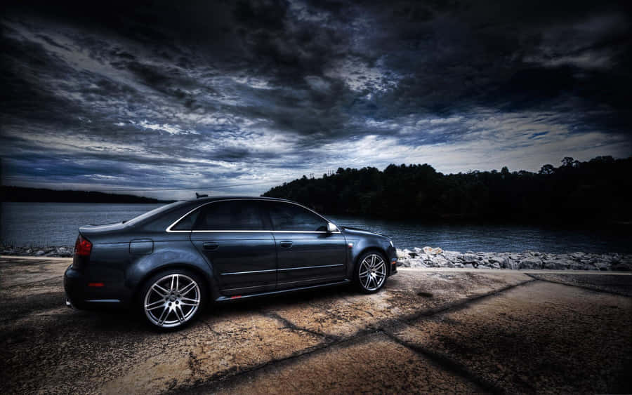 Mesmerizing Audi Rs4 In Action Wallpaper