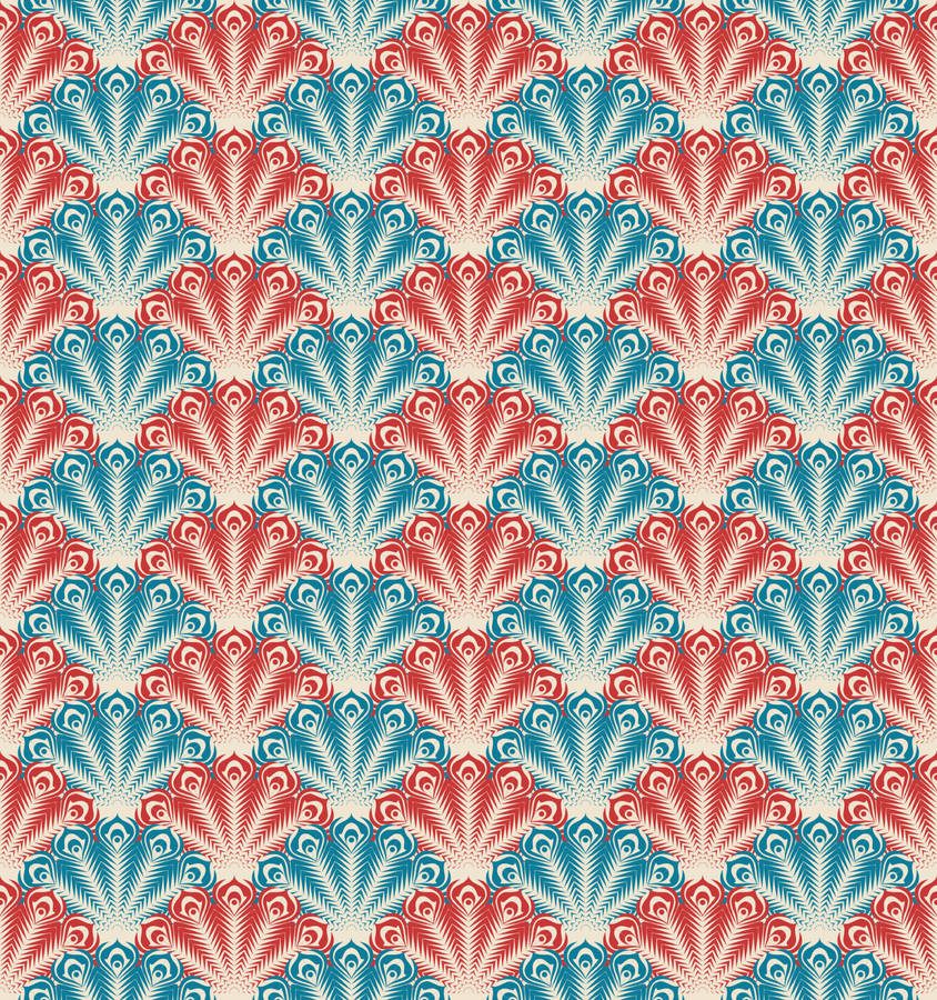 Mesmerizing Display Of A Retro Styled Peacock Wallpaper