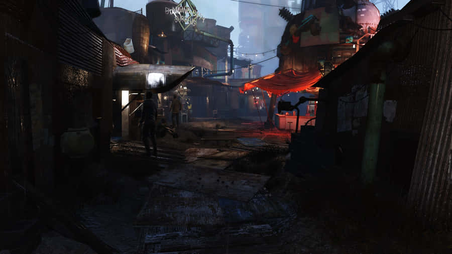 Mesmerizing Night View Of Diamond City Wallpaper