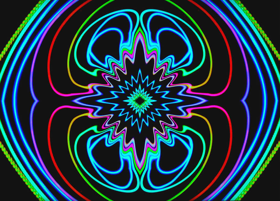 Mesmerizing Psychedelic Neon Lights Display Wallpaper