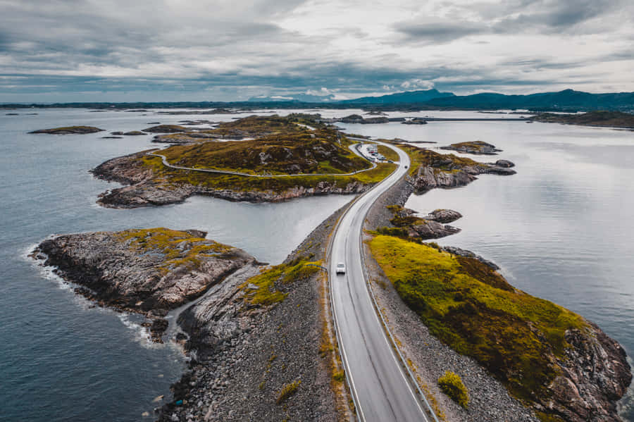 Mesmerizing Storseisundet Bridge On The Atlantic Ocean Road Wallpaper