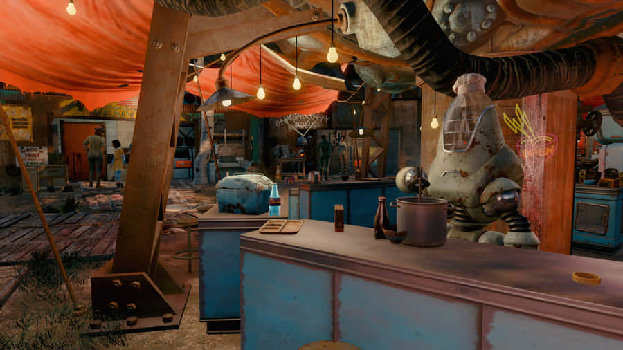 Mesmerizing View Of Diamond City At Night Wallpaper