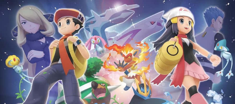 Mesprit With Lucas And Dawn Wallpaper