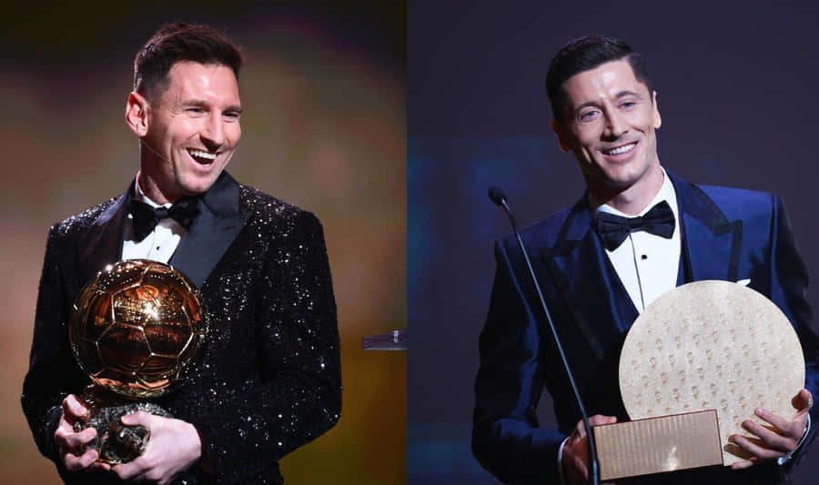 Messiand Lewandowski Award Winners Wallpaper