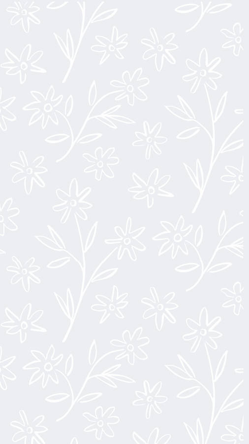 Metallic Aesthetic White Flowers Wallpaper