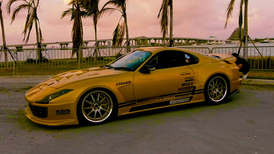 Metallic Brown Toyota Supra Car Wallpaper