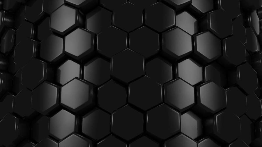 Metallic Hexagon Black Abstract Wallpaper