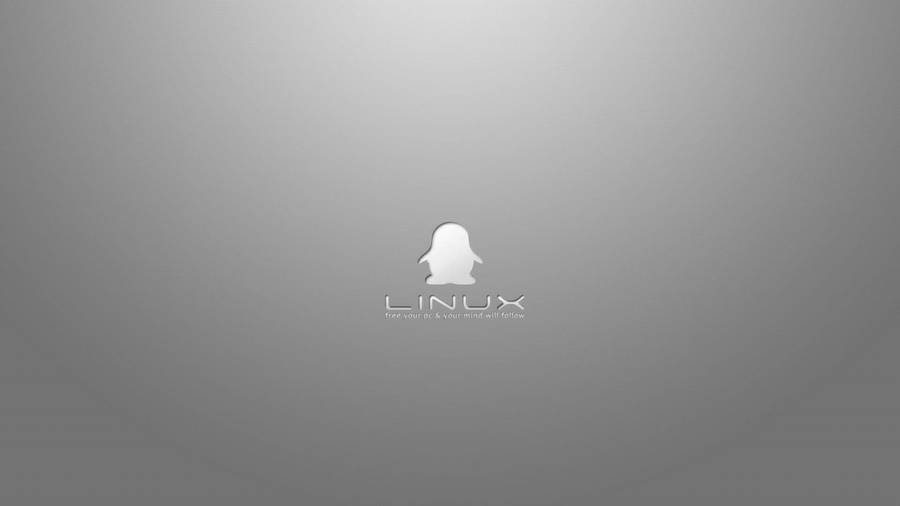 Metallic Linux Desktop Tux Logo Wallpaper