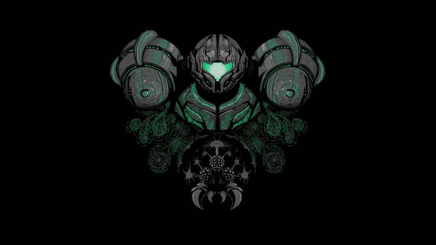 Metroid Green Gray Armor Wallpaper