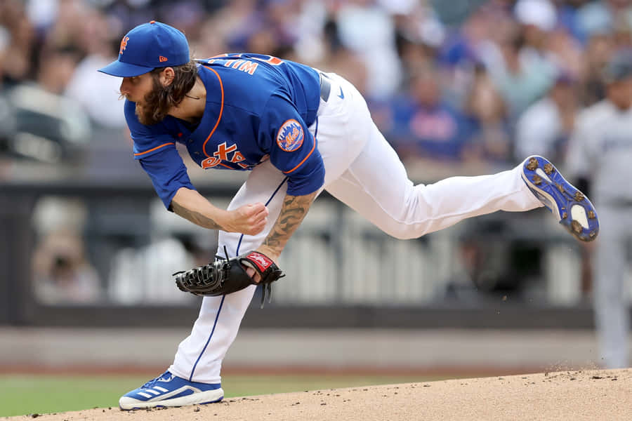 Mets Pitcher Action Shot Wallpaper