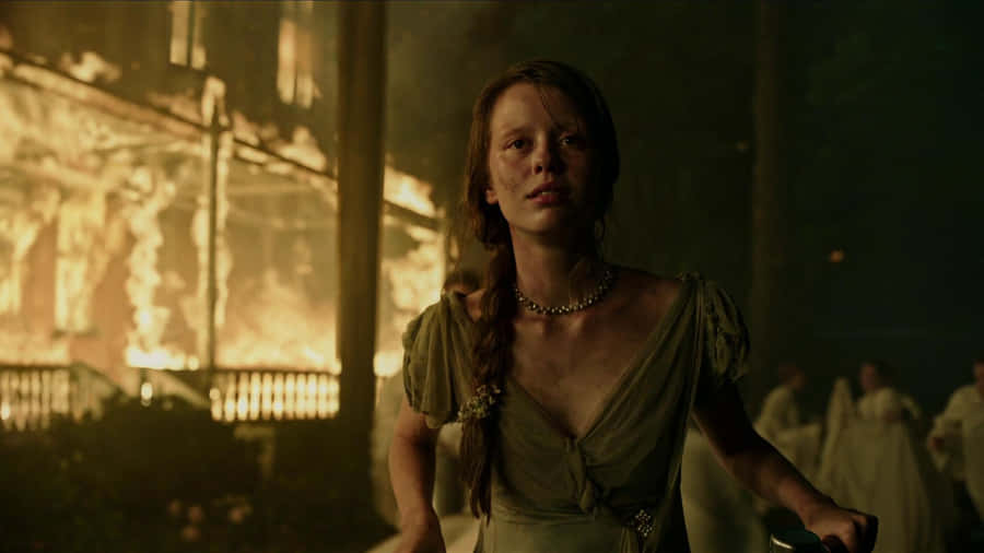 Mia Goth Historical Drama Scene Wallpaper