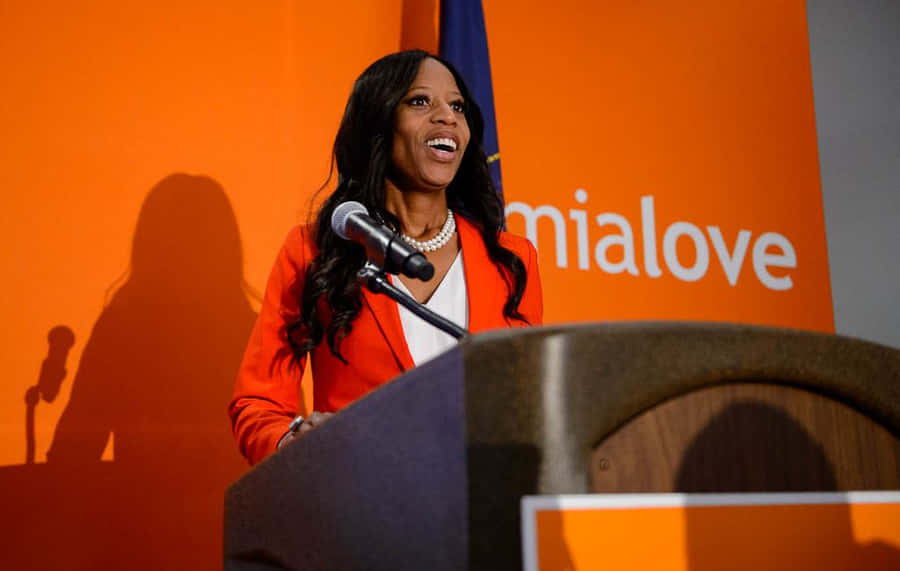 Mia Love With Orange Logo Wallpaper