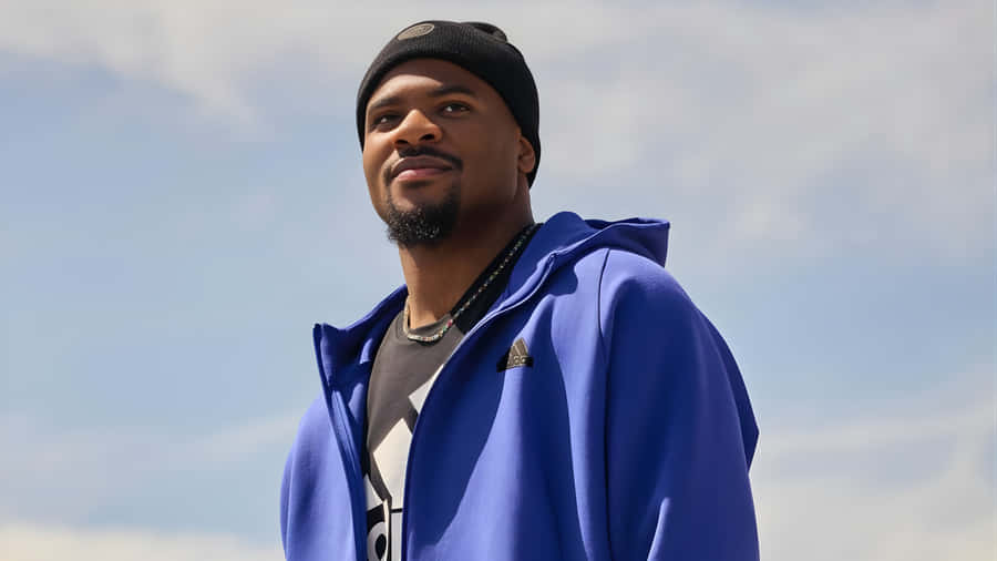 Micah Parsons In Blue Jacket Wallpaper