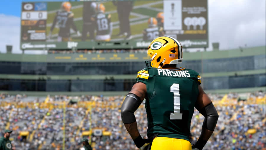 Micah Parsons On Green Bay Field Wallpaper