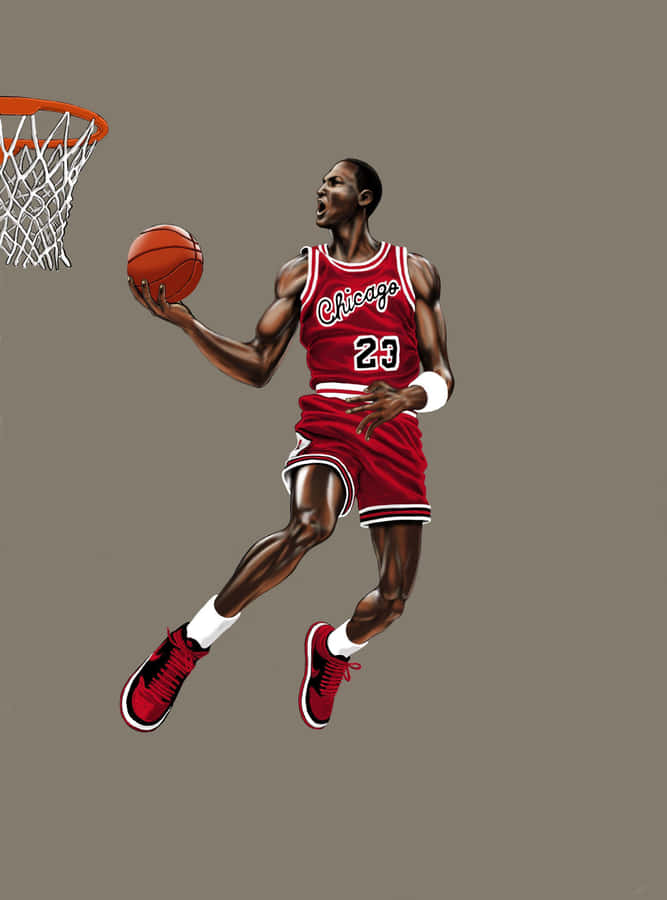 Michael Jordan Takes Off For A Soaring Dunk Wallpaper