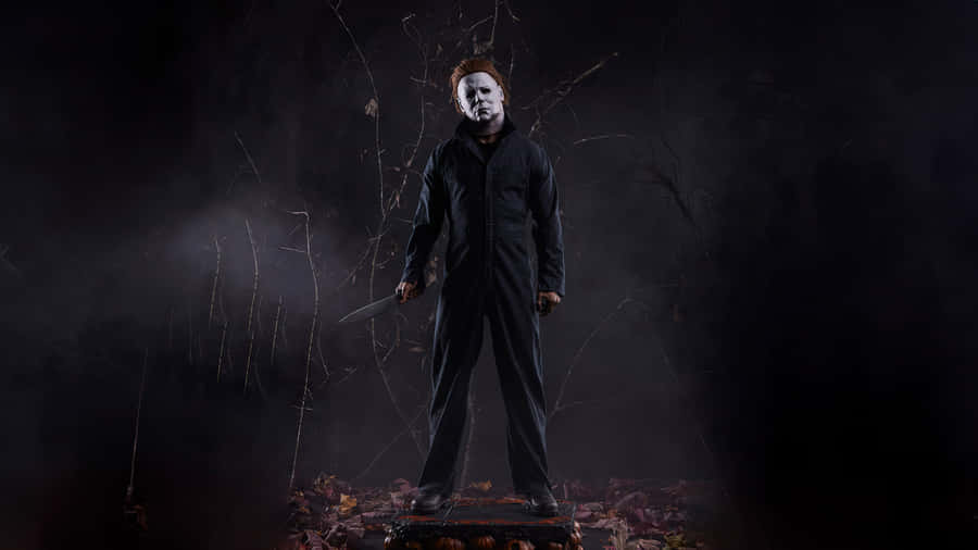 Michael Myers Standingin Dark Forest Wallpaper