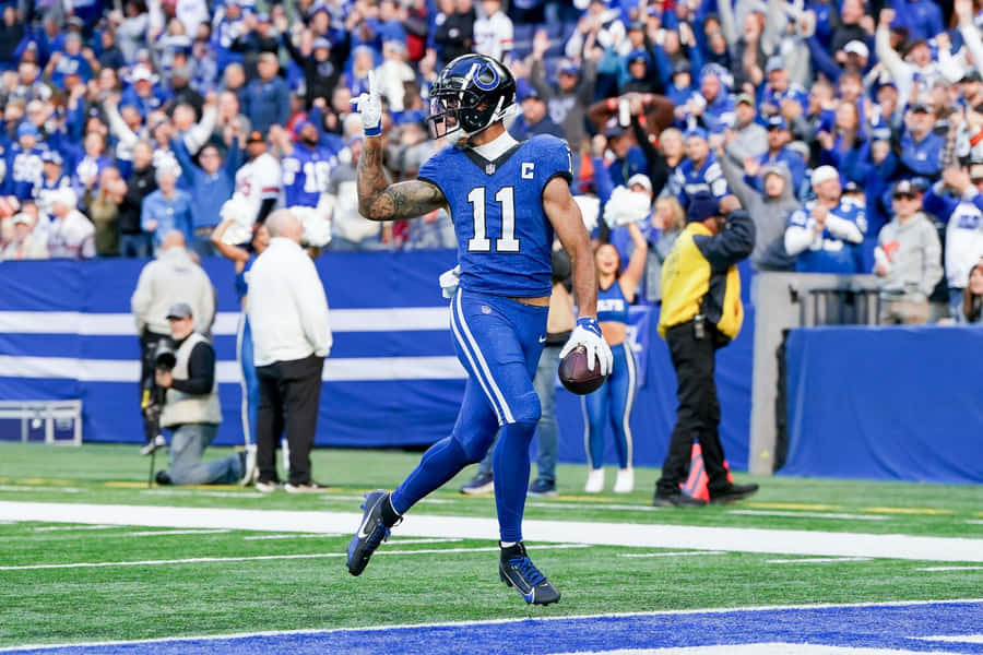 Michael Pittman Jr Celebrating Touchdown Wallpaper