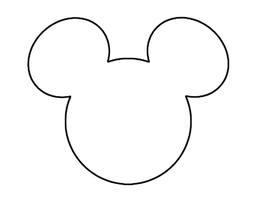 Mickey Mouse Ears Black Line Art Wallpaper