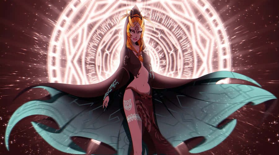 Midna, The Mysterious And Powerful Character From The Legend Of Zelda, Against A Magical Background. Wallpaper