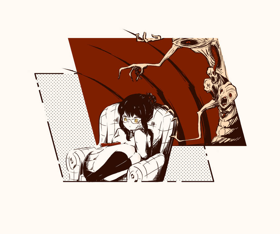 Mieruko Chan Miko Reading Wallpaper