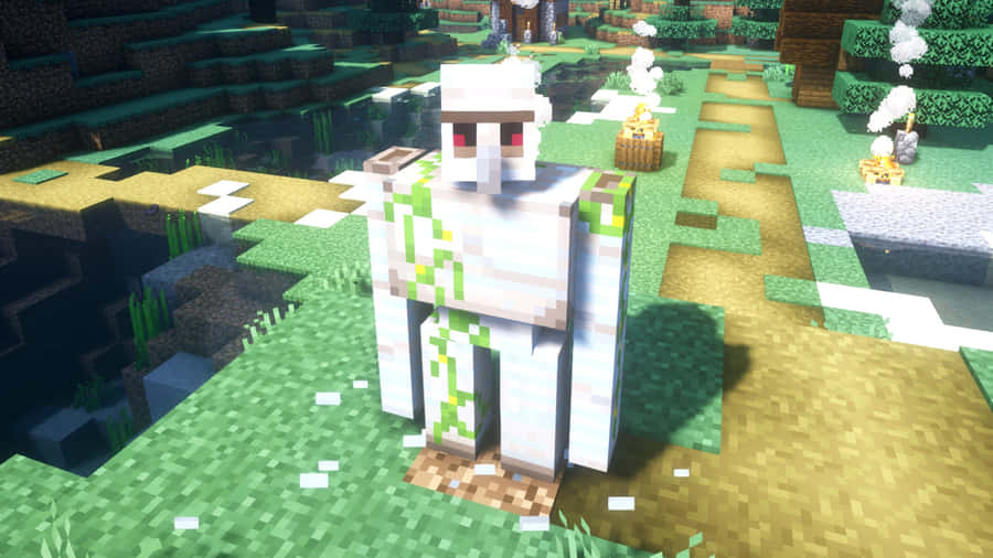 Mighty Minecraft Iron Golem Protector Wallpaper