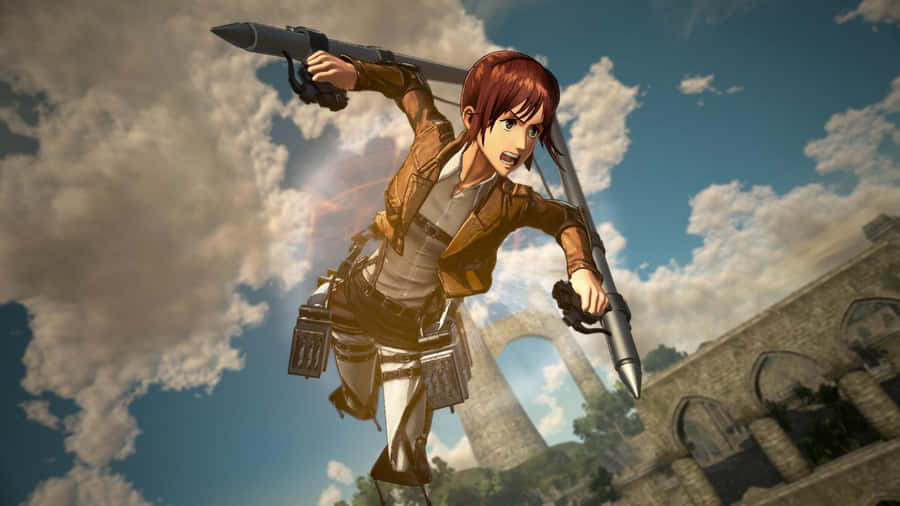 Mikasa Takes On Titans In Attack On Titan 2: Final Battle Wallpaper