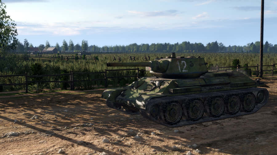 Military Tankin Countryside Setting Wallpaper