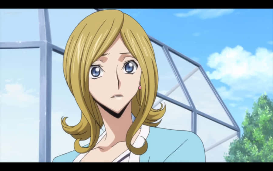 Milly Ashford Posing Elegantly With Flowing Hair Against A Warm, Radiant Background Wallpaper