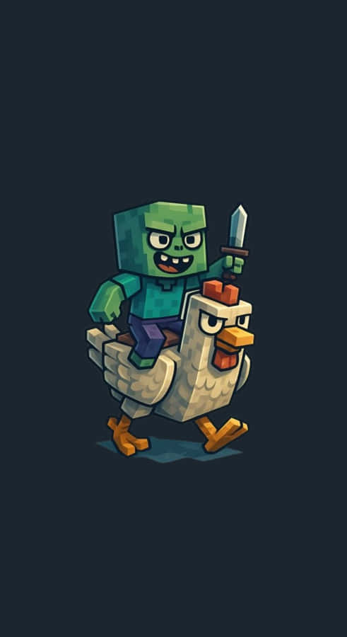 Minecraft Chicken Jockey Concept Wallpaper