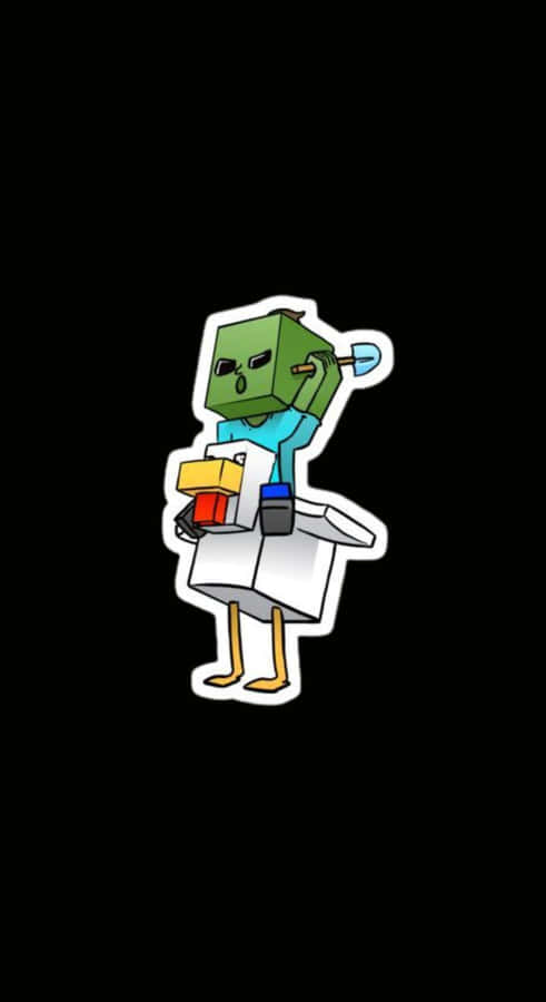 Minecraft Chicken Jockey Design Wallpaper