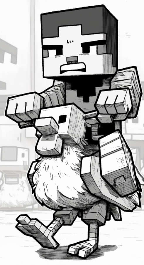 Minecraft Chicken Jockey Ride Wallpaper