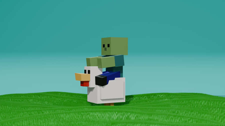 Minecraft Chicken Jockey Wallpaper