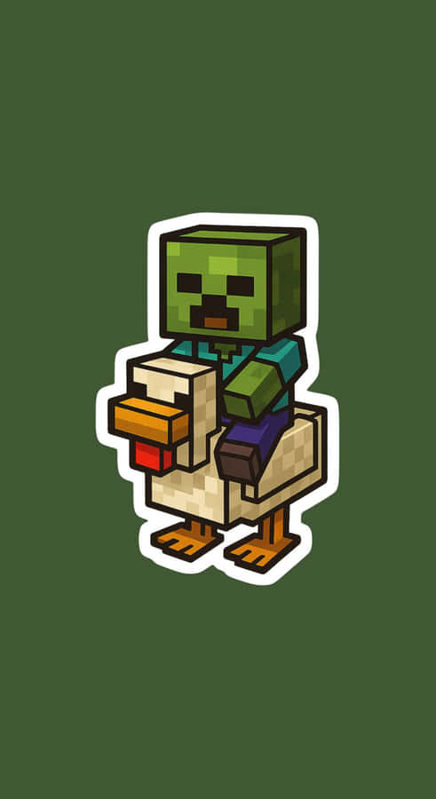 Minecraft Chicken Jockey Wallpaper