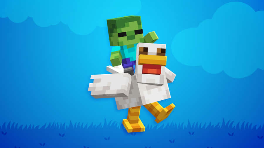 Minecraft Chicken Jockey Wallpaper