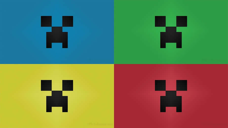 Minecraft Creeper Face Quadrants Wallpaper
