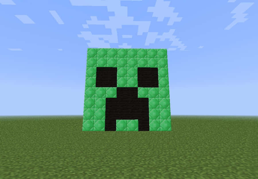 Minecraft Creeper Face Structure Wallpaper