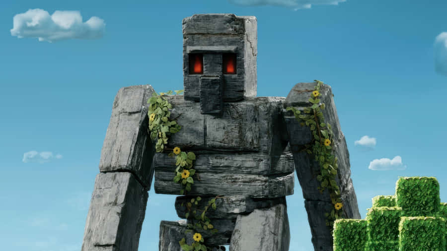 Minecraft Movie Iron Golem Wallpaper