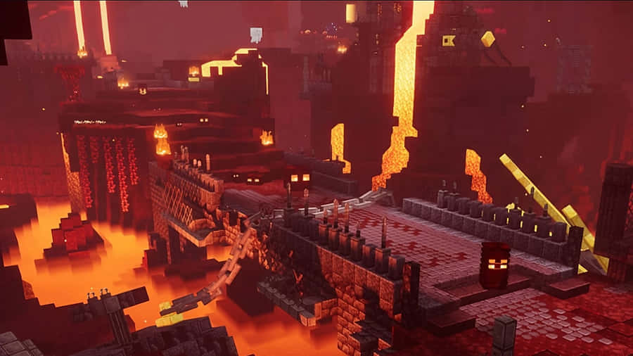 Minecraft_ Nether_ Fortress_ View.jpg Wallpaper