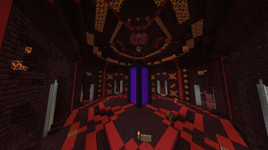 Minecraft_ Nether_ Portal_ Room Wallpaper